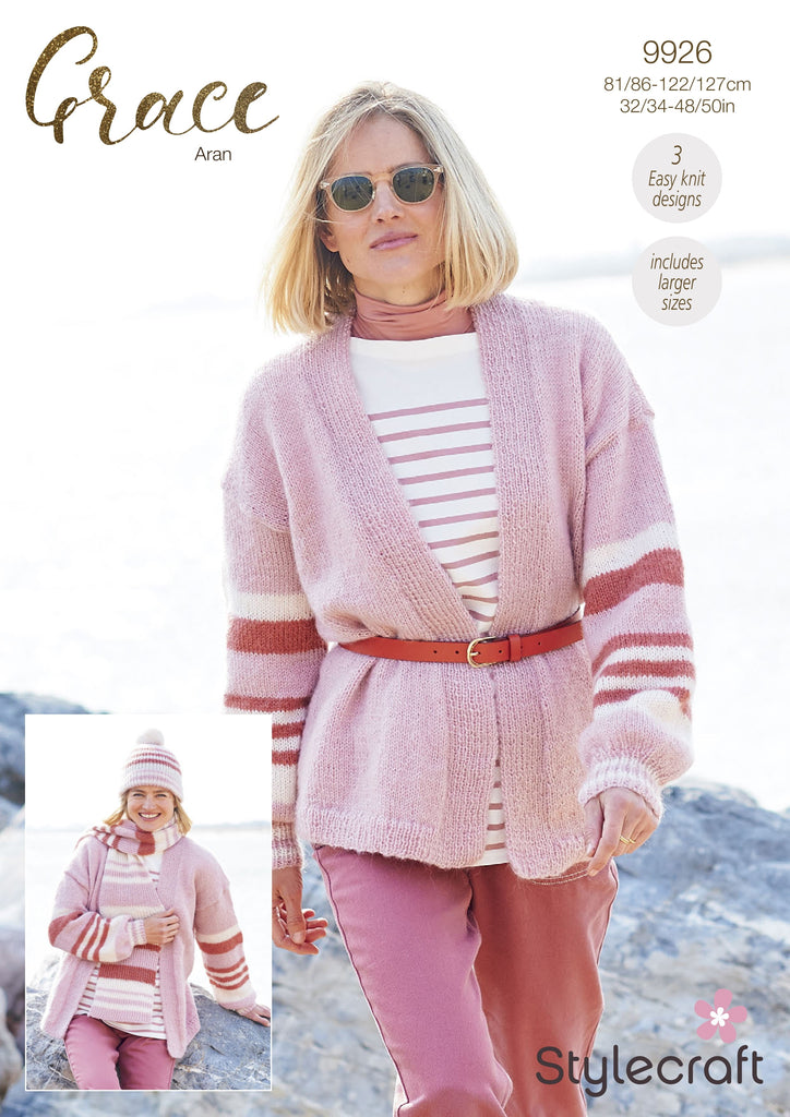 Stylecraft Pattern 9926 Ladies Cardigans & Accessories in Grace Aran