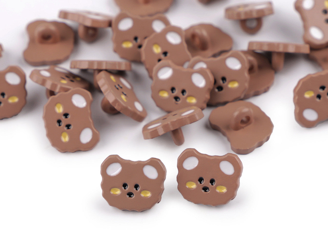 Teddy/Cat Buttons - Brown