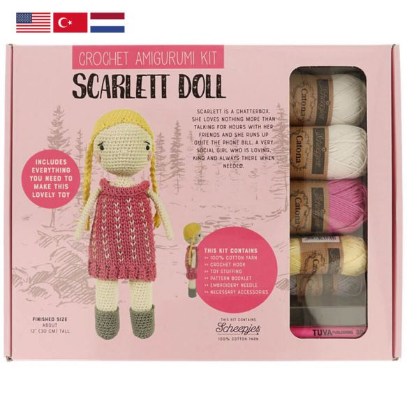 Tuva Amigurumi Crochet Kit - Scarlett Doll