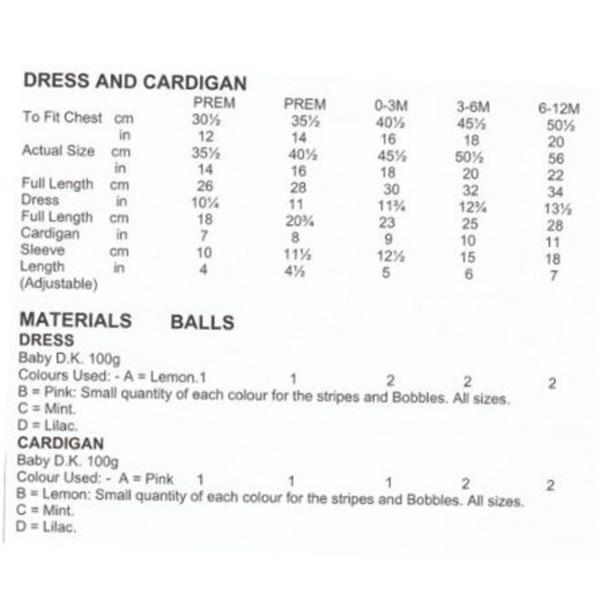 UKHKA Pattern 73 Dress & Cardigan DK