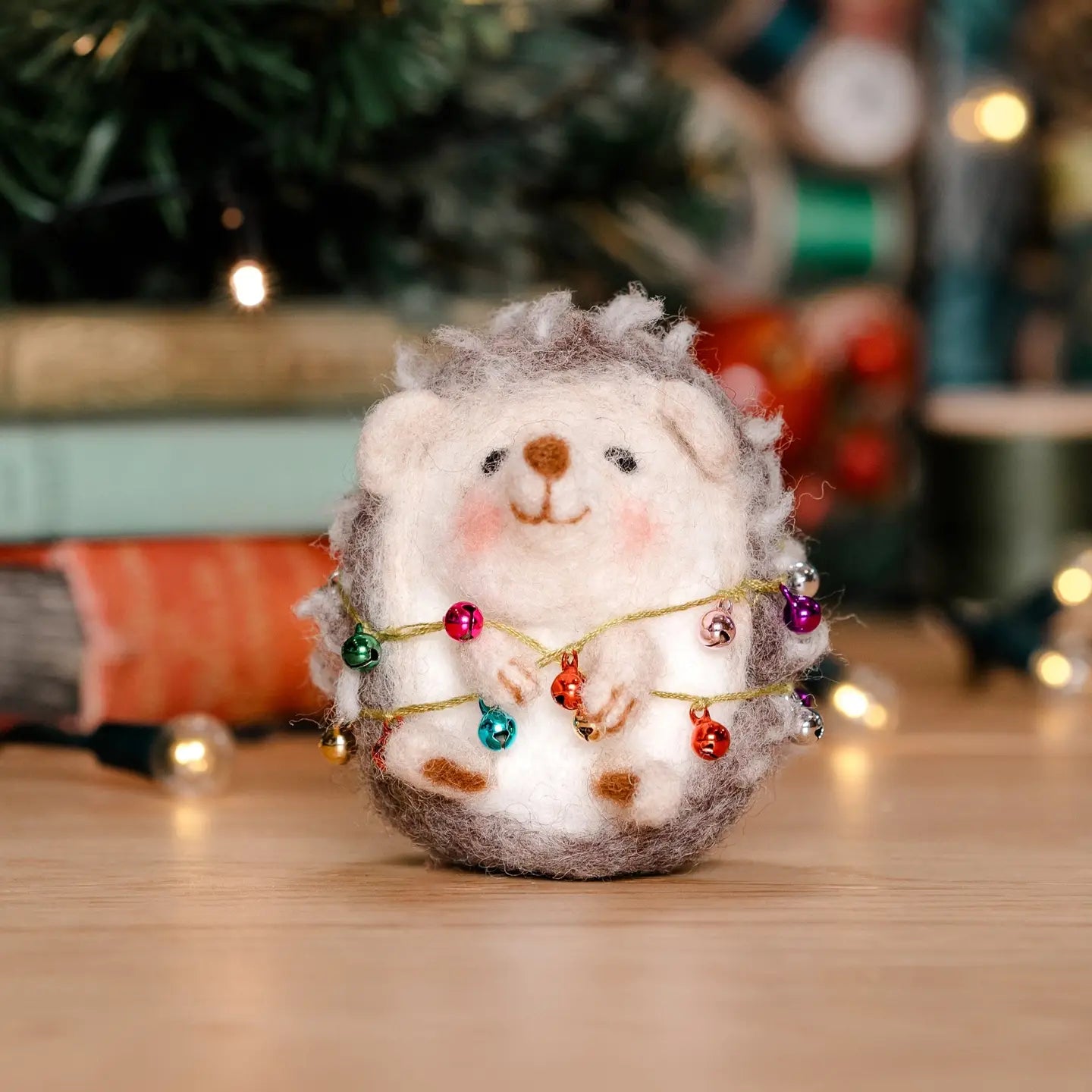 The Crafty Kit Company - Christmas Hedgehog Needle Felting Craft Kit