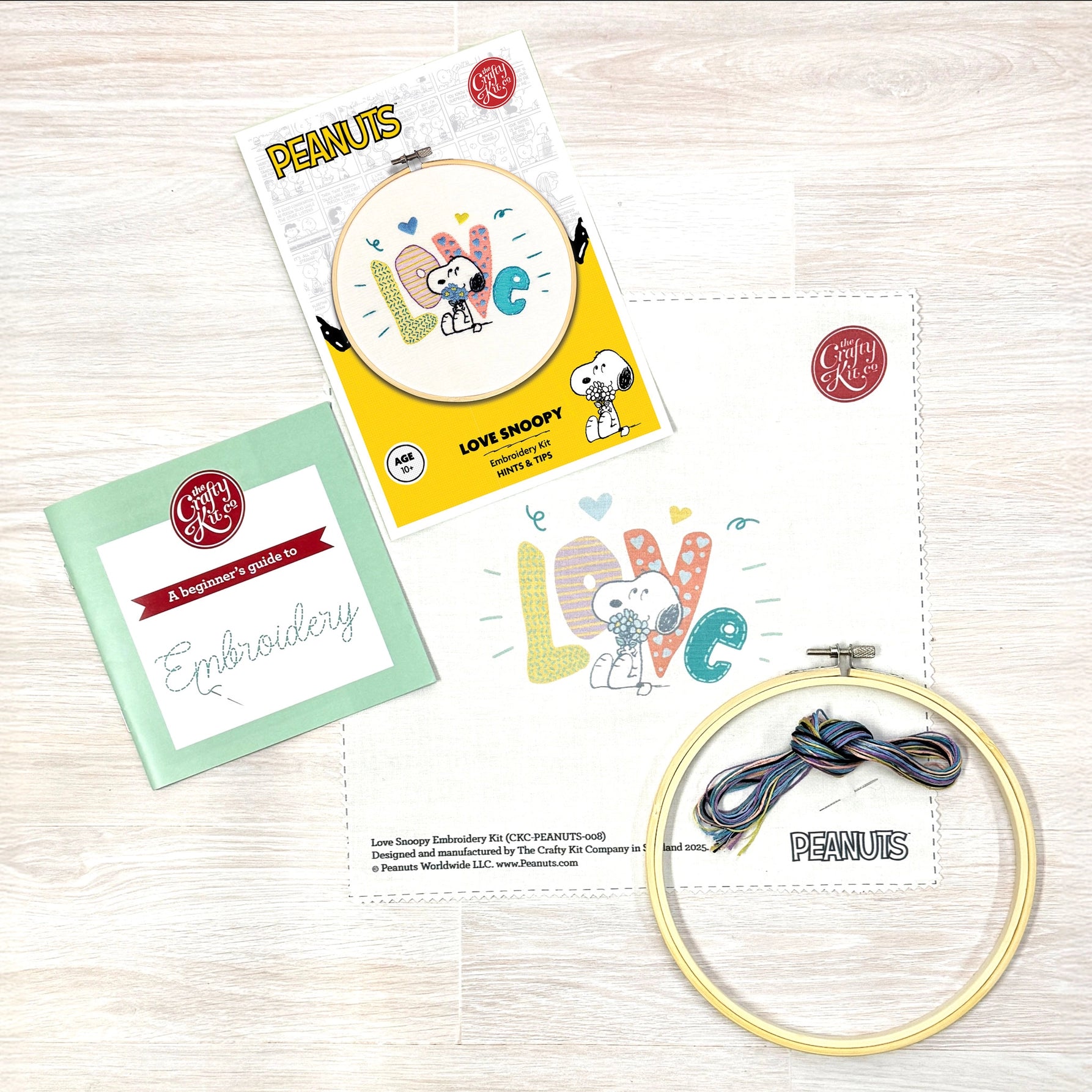 The Crafty Kit Company - Love Snoopy Embroidery Kit