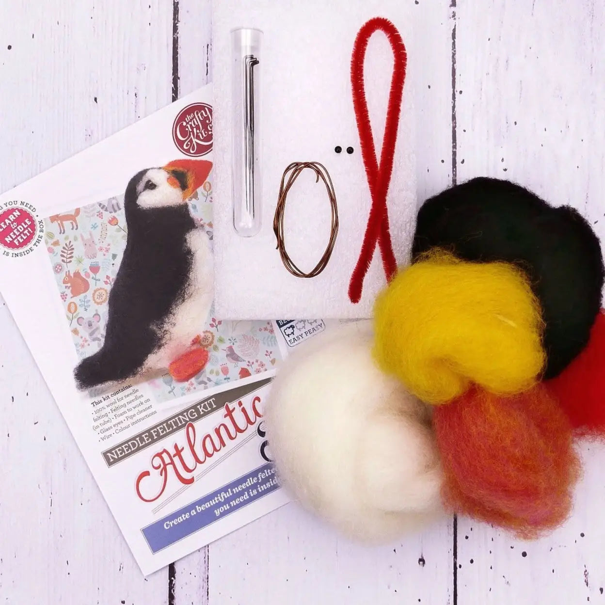The Crafty Kit Company Atlantic Puffin Needle Felting Kit