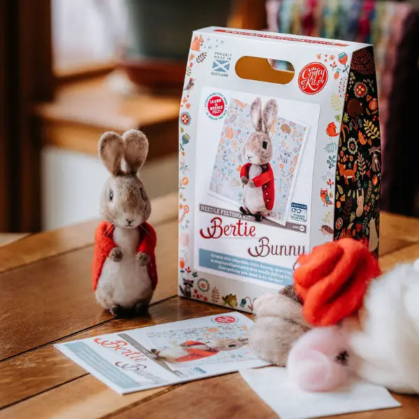 The Crafty Kit Company Needle Felting Craft Kit Bertie Bunny