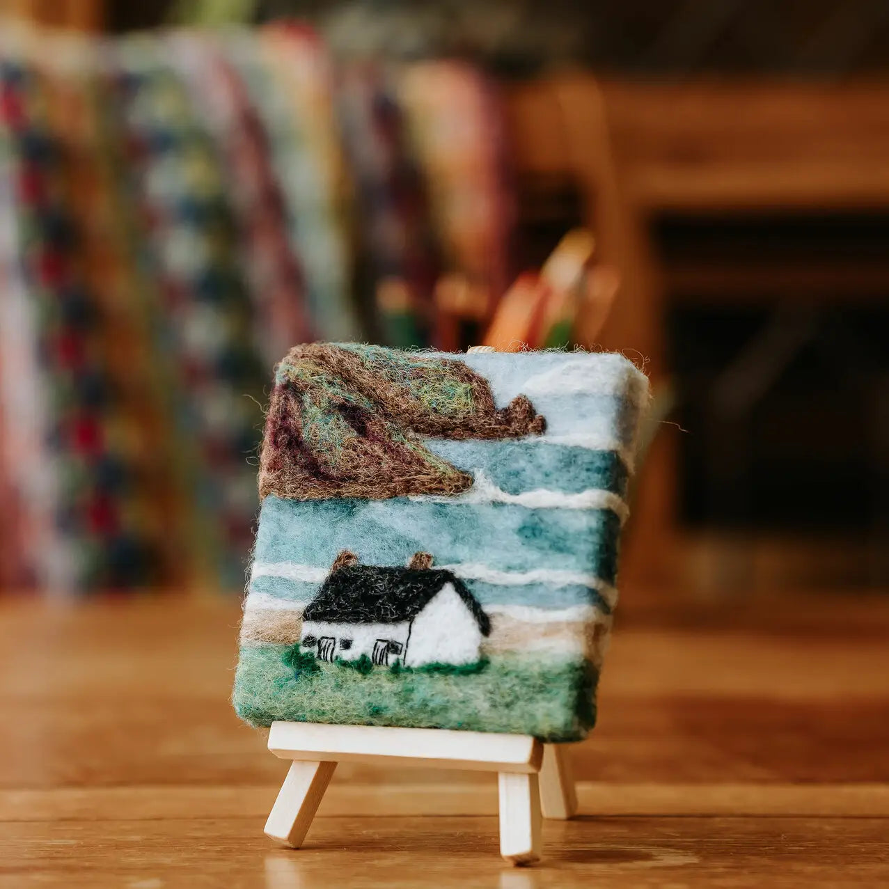 The Crafty Kit Company - 'Paint with Wool' - Mini Masterpiece Seashore Bothy Needle Felting Kit