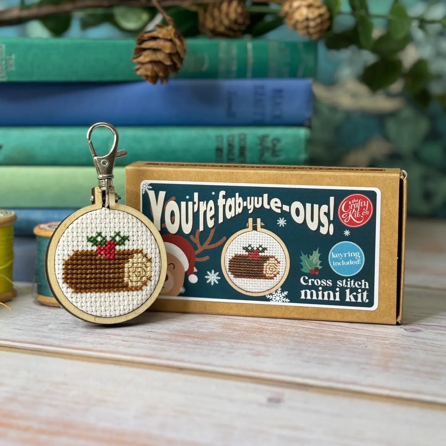 The Crafty Kit Company - Mini Matchbox Cross Stitch Kit - 'You're Fab-yule-ous!'