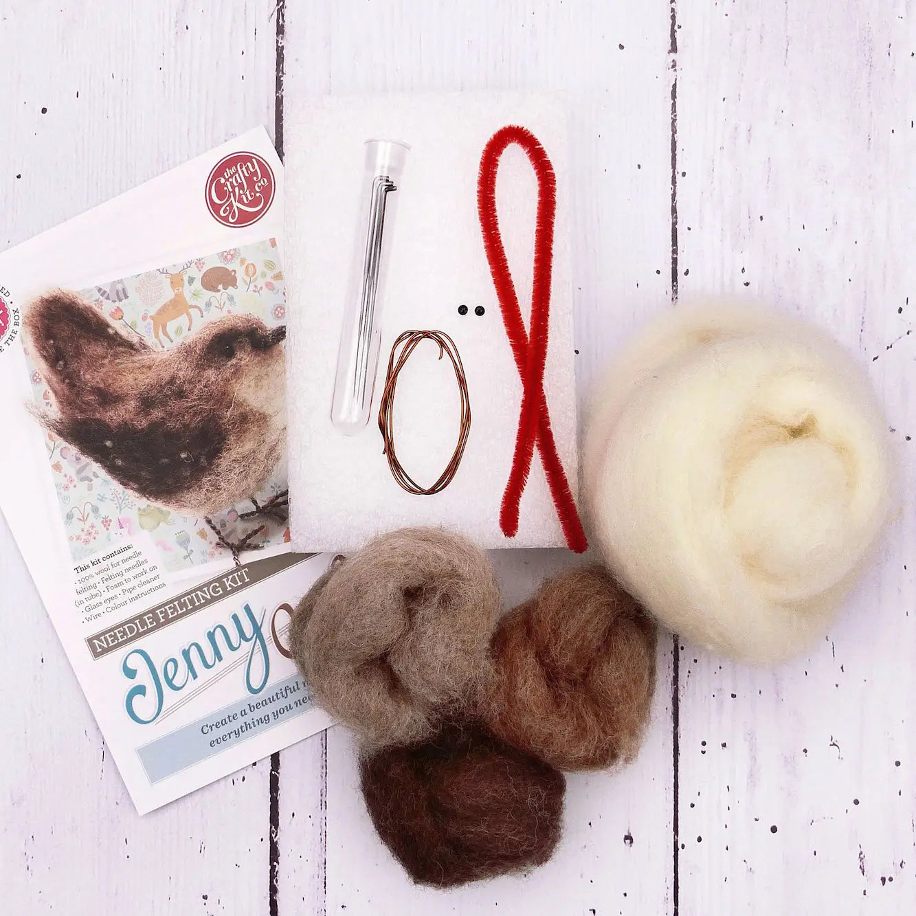 The Crafty Kit Company Needle Felting Craft Kit - Jenny Wren