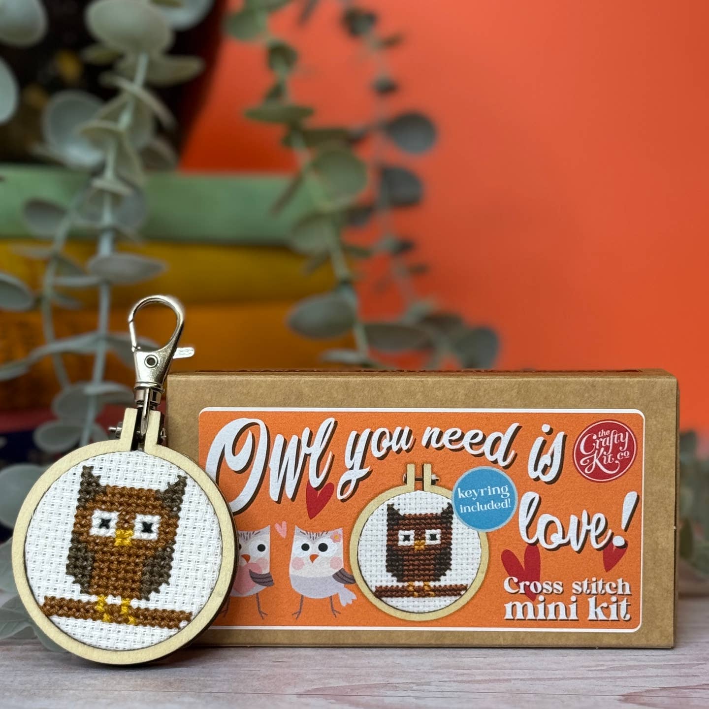 The Crafty Kit Company - Mini Matchbox Cross Stitch Kit - 'Owl you need is Love!'