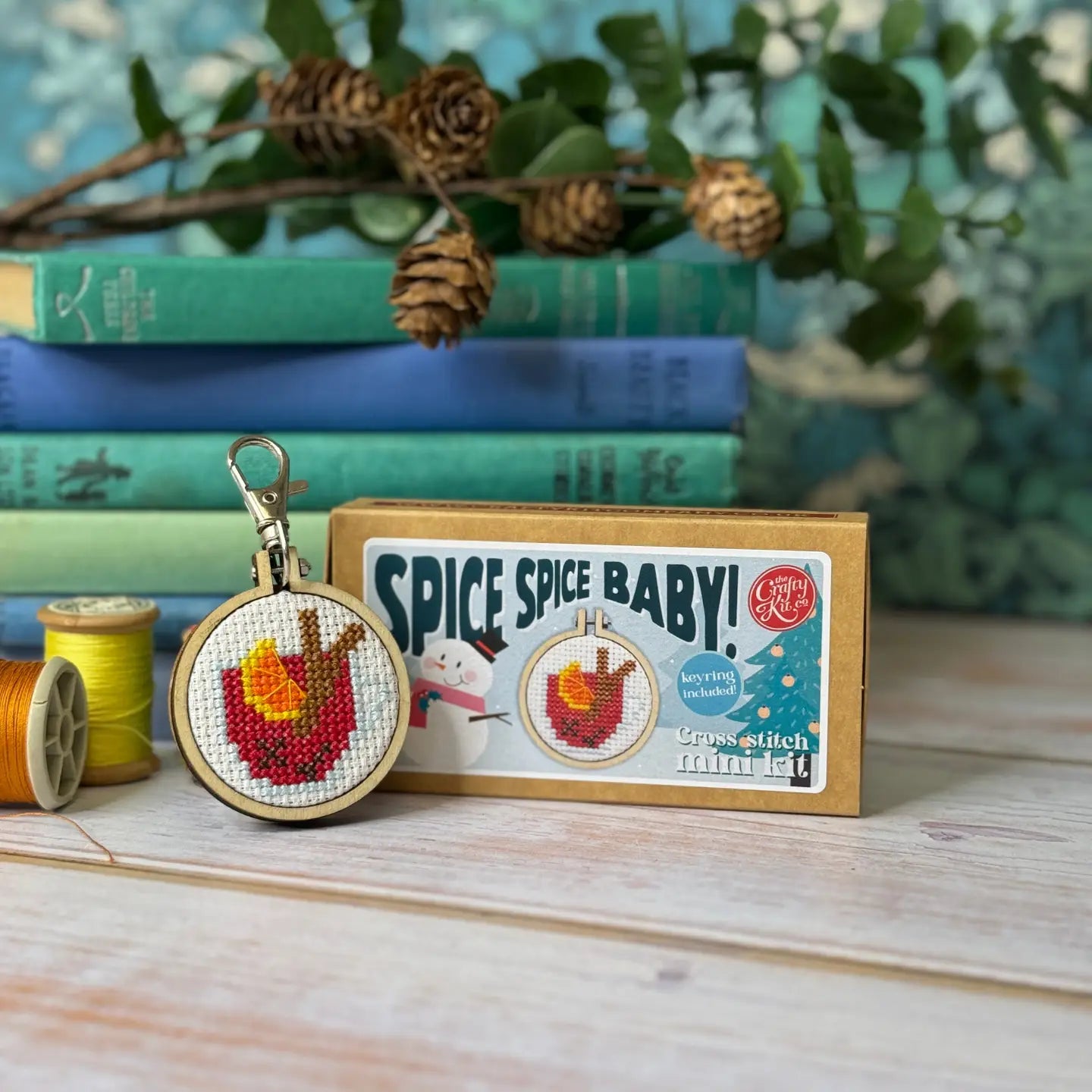 The Crafty Kit Company - Mini Matchbox Cross Stitch Kit - 'Spice Spice Baby'