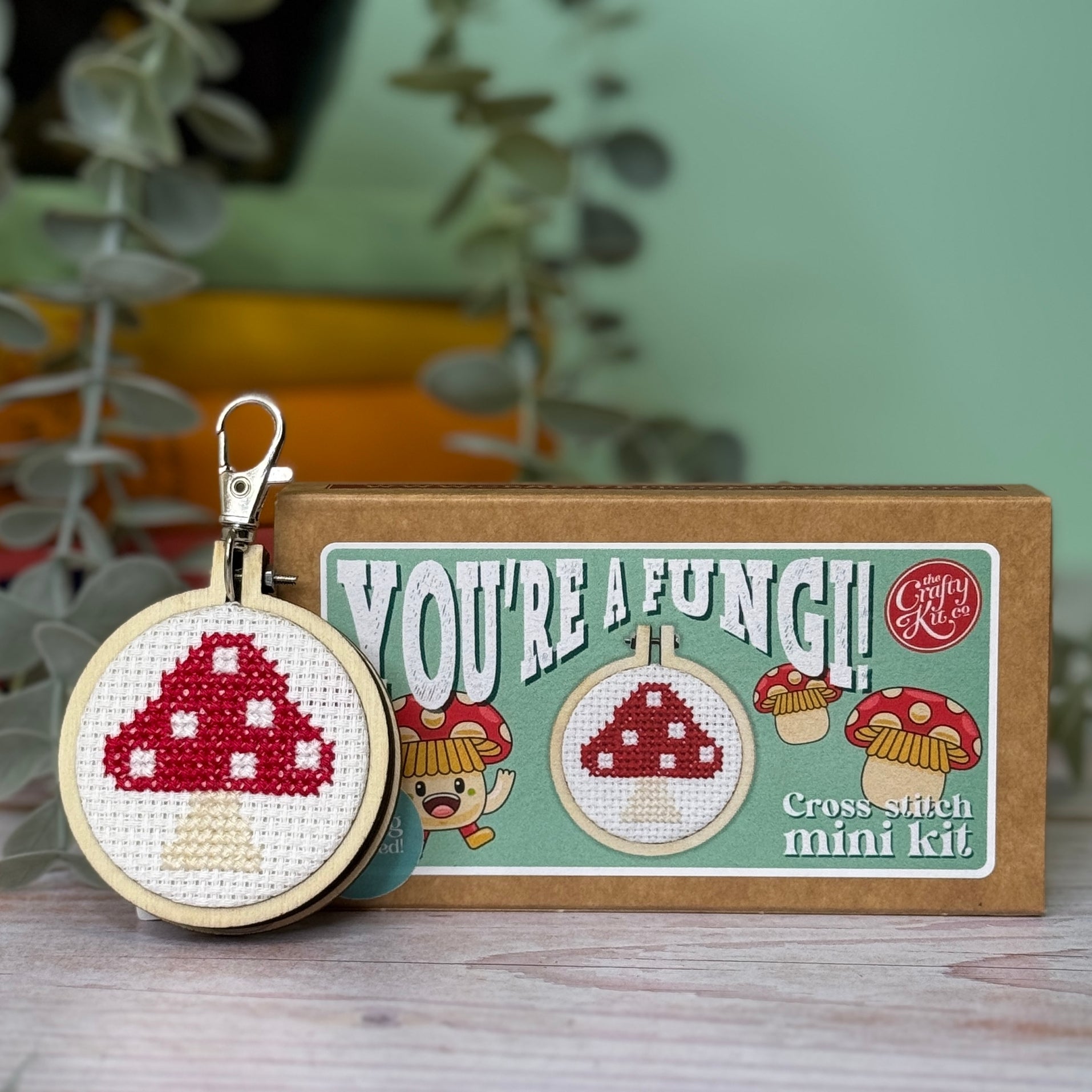 The Crafty Kit Company - Mini Matchbox Cross Stitch Kit - 'You're a Fungi!'