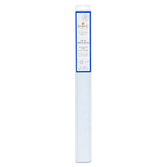 DMC Aida fabric - Irridescent 5.5 - 14ct 38.1x45.7cm - BLANC