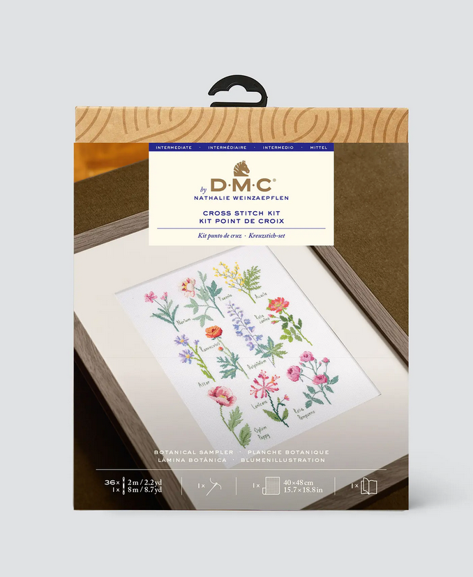 DMC Botanical Sampler by Nathalie Weinzaepflen - Intermediate Cross Stitch Kit