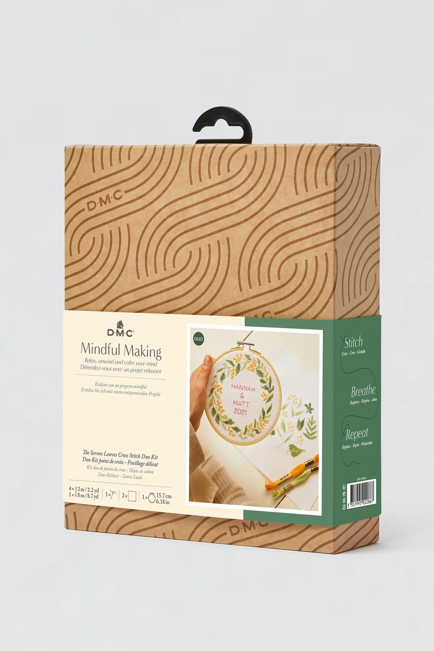 DMC "Mindful Making" Serene Leaves Cross Stitch Duo KIt