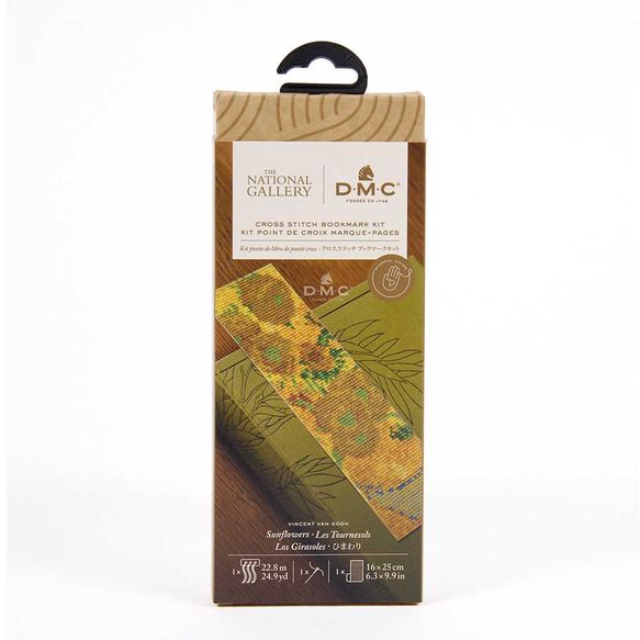 DMC Cross stitch kit bookmark Sunflowers -Museum Collection