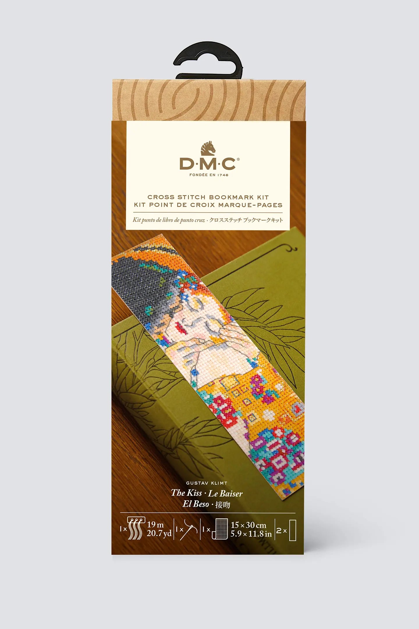 DMC 'The Kiss' by Gustav Klimt, Advanced Cross Stitch Bookmark Kit