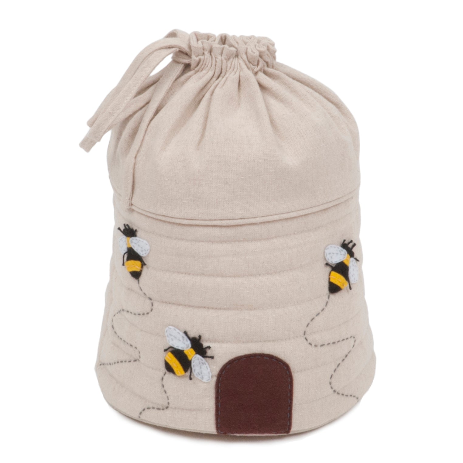 Groves Drawstring Craft Bag: Appliqué Beehive