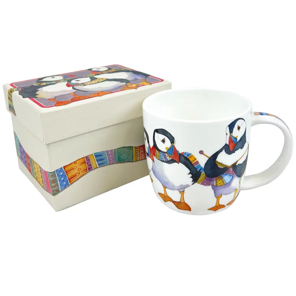 Emma Ball - Knitting Puffins Mug in a Gift Box