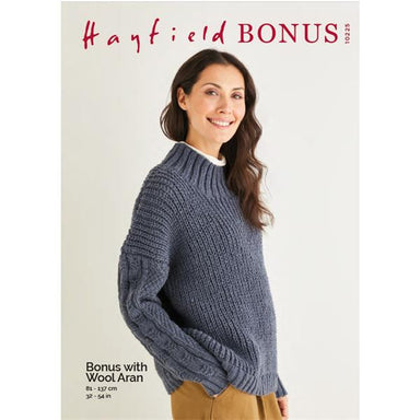 Sirdar Pattern 10225 Fisherman's Rib & Cable Sweater in Aran