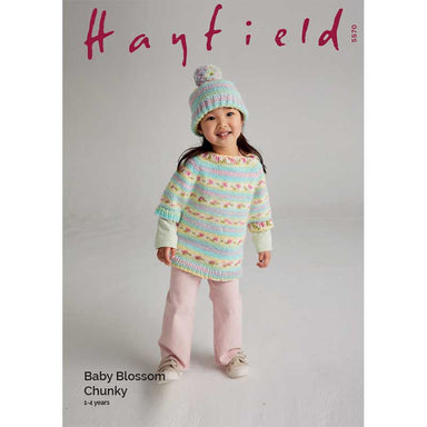 Hayfield Pattern 5570 New Blooms Poncho & Hat in Blossom Chunky