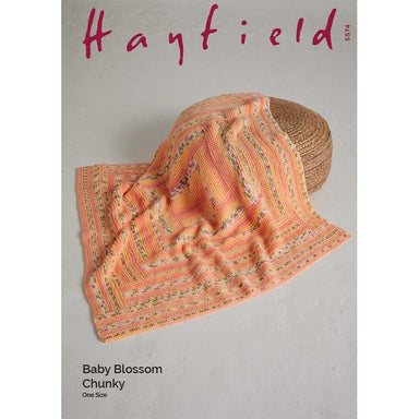 Hayfield Pattern 5574 Little Buds Blanket in Blossom Chunky