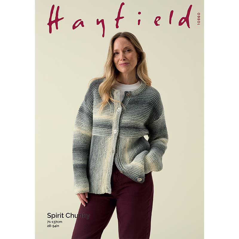 Hayfield Pattern 10860 Two Direction Cardigan in Spirit Chunky