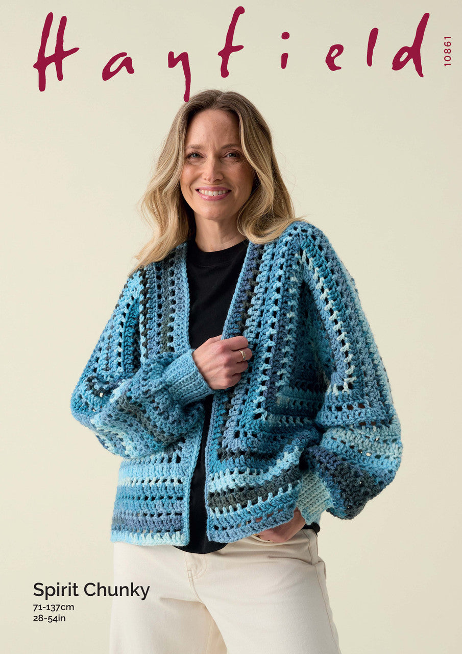 Hayfield Pattern 10861 Crochet Cardigan in Spirit Chunky