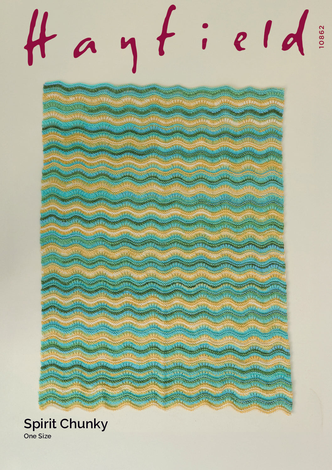 Hayfield Pattern 10862 Waves Knit Blanket in Spirit Chunky
