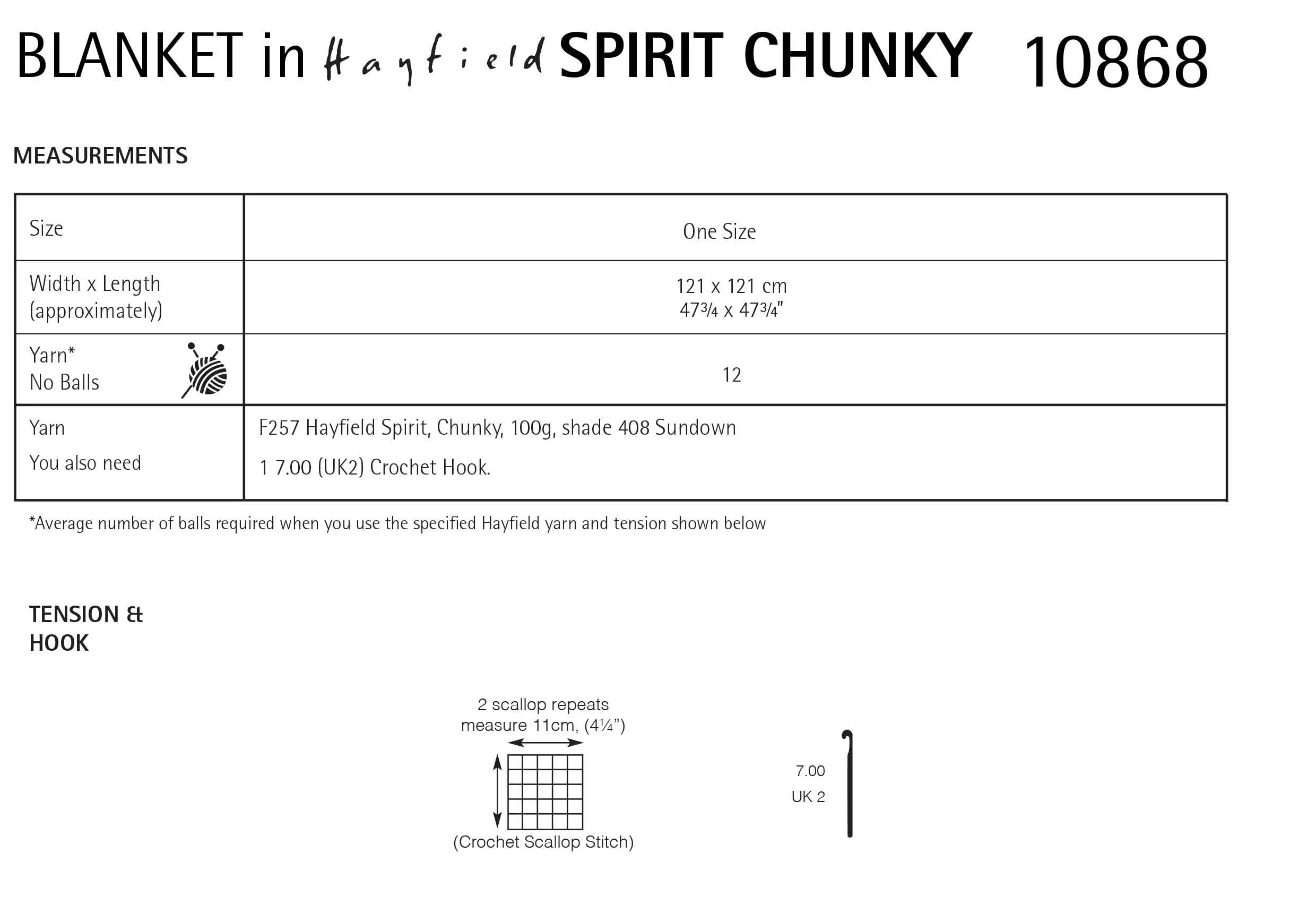 Hayfield Pattern 10868 Crochet Cloud Pattern in Spirit Chunky