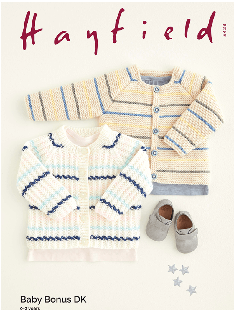 Hayfield Pattern 5423 Striped Cardigans in DK