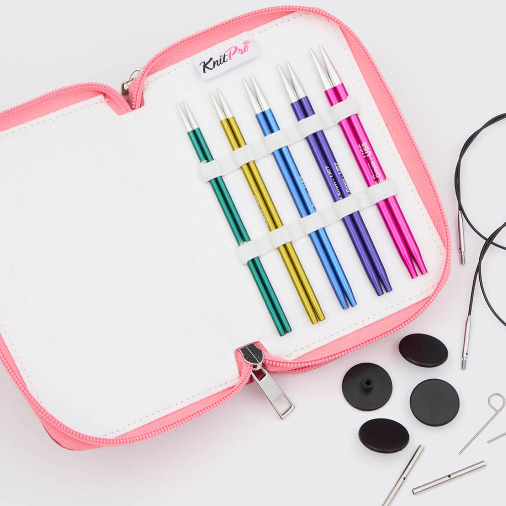 Knit Pro Zing Starter Special Interchangeable Knitting Needle Set - 10cm tips, Needle sizes 3-5mm