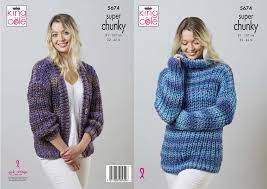 King Cole Pattern 5674 Jumper and Cardigan in Explorer Super Chunky
