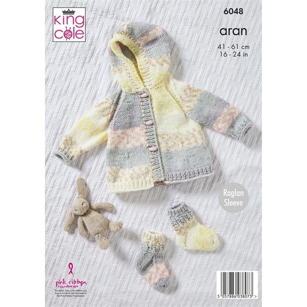 King Cole Pattern 6048 Jacket, Coat, Hat & Socks in Cosy Love Aran