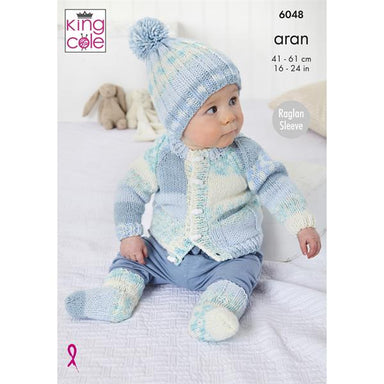 King Cole Pattern 6048 Jacket, Coat, Hat & Socks in Cosy Love Aran