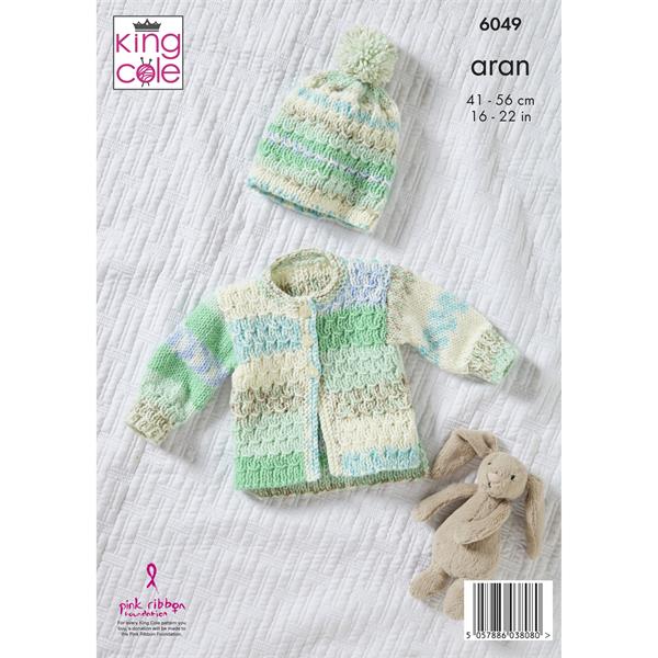 King Cole Pattern 6049 Dress, Jacket, Hat & Blanket in Cosy Love Aran
