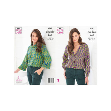 King Cole Pattern 6141 Ladies Cardigan & Jumper in Jitterbug DK