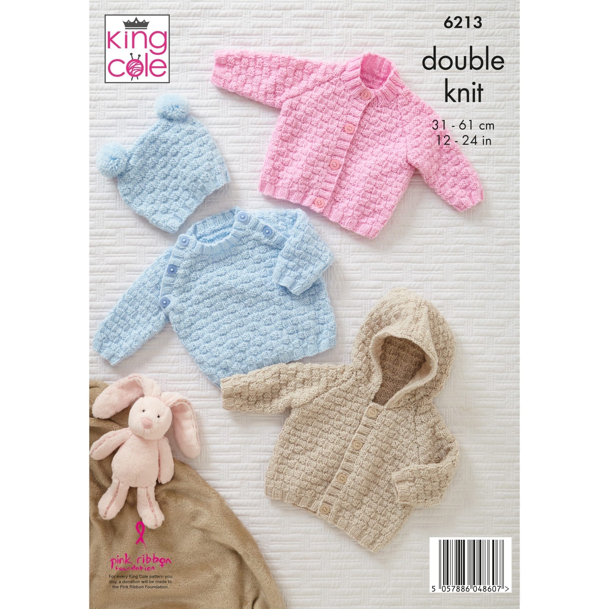 King Cole Pattern 6213 Babies Sweater, Jacket, Sleeping Bag and Hat in DK