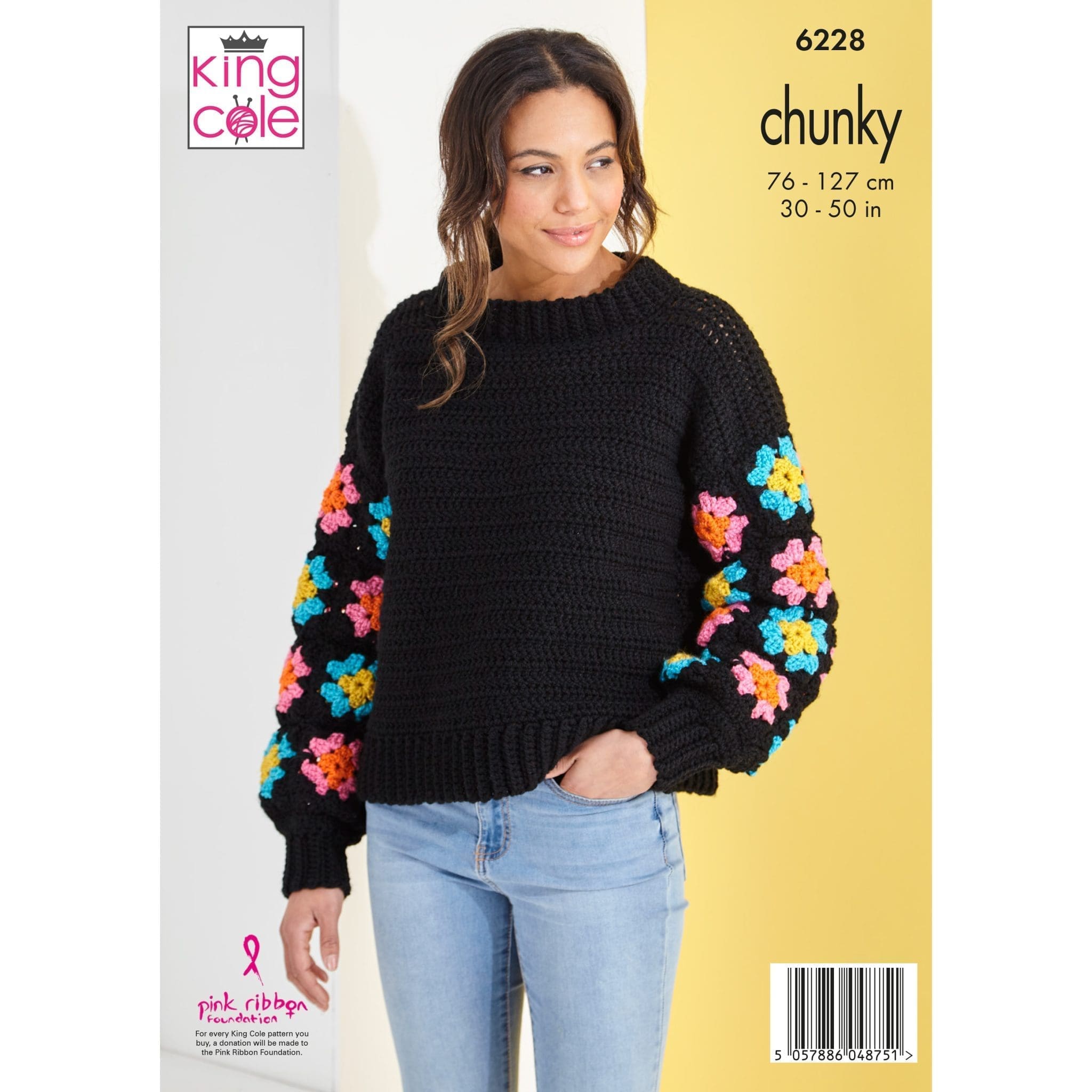 King Cole Pattern 6228 Crocheted Sassy Sleeve Jumpers