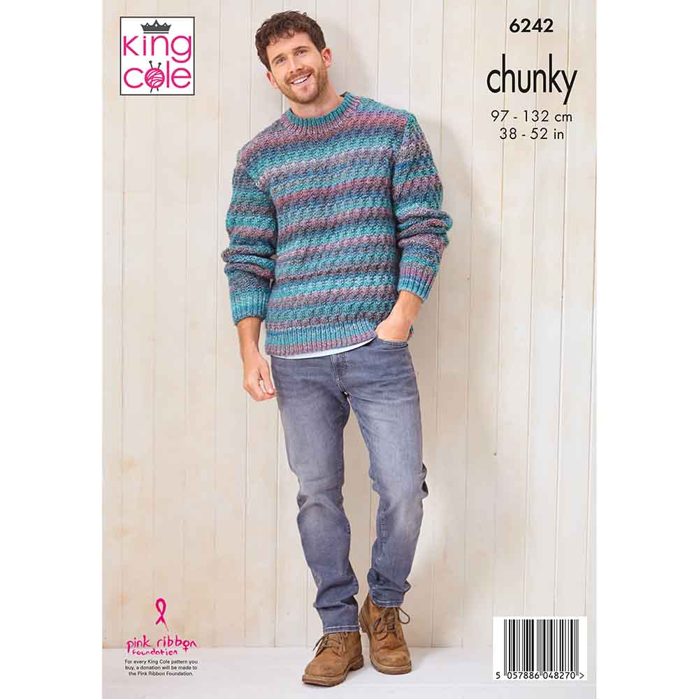 King Cole Pattern 6242 Men's Sweaters in Cottagespun Chunky