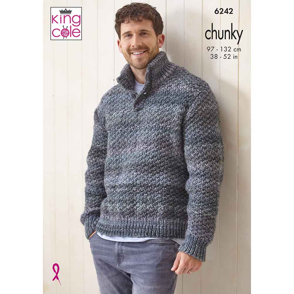 King Cole Pattern 6242 Men's Sweaters in Cottagespun Chunky