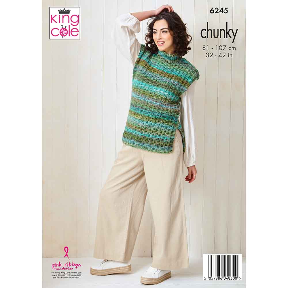 King Cole Pattern 6245 Tank Top and Tunic in Cottagespun Chunky