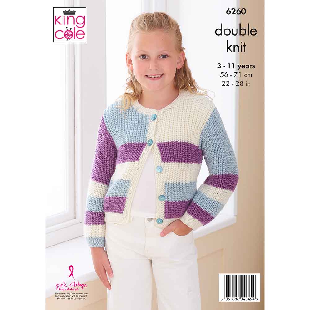 King Cole Pattern 6260 Sweater and Cardigan in Orchard DK