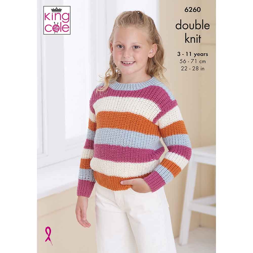 King Cole Pattern 6260 Sweater and Cardigan in Orchard DK
