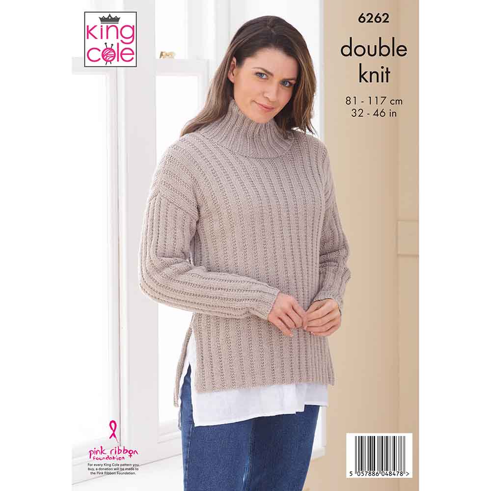 King Cole Pattern 6262 Sweater and Sleeveless Jacket in Orchard DK