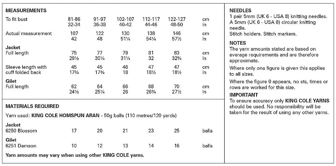 King Cole Pattern 6308 Jacket and Gilet in Homespun Prism Aran