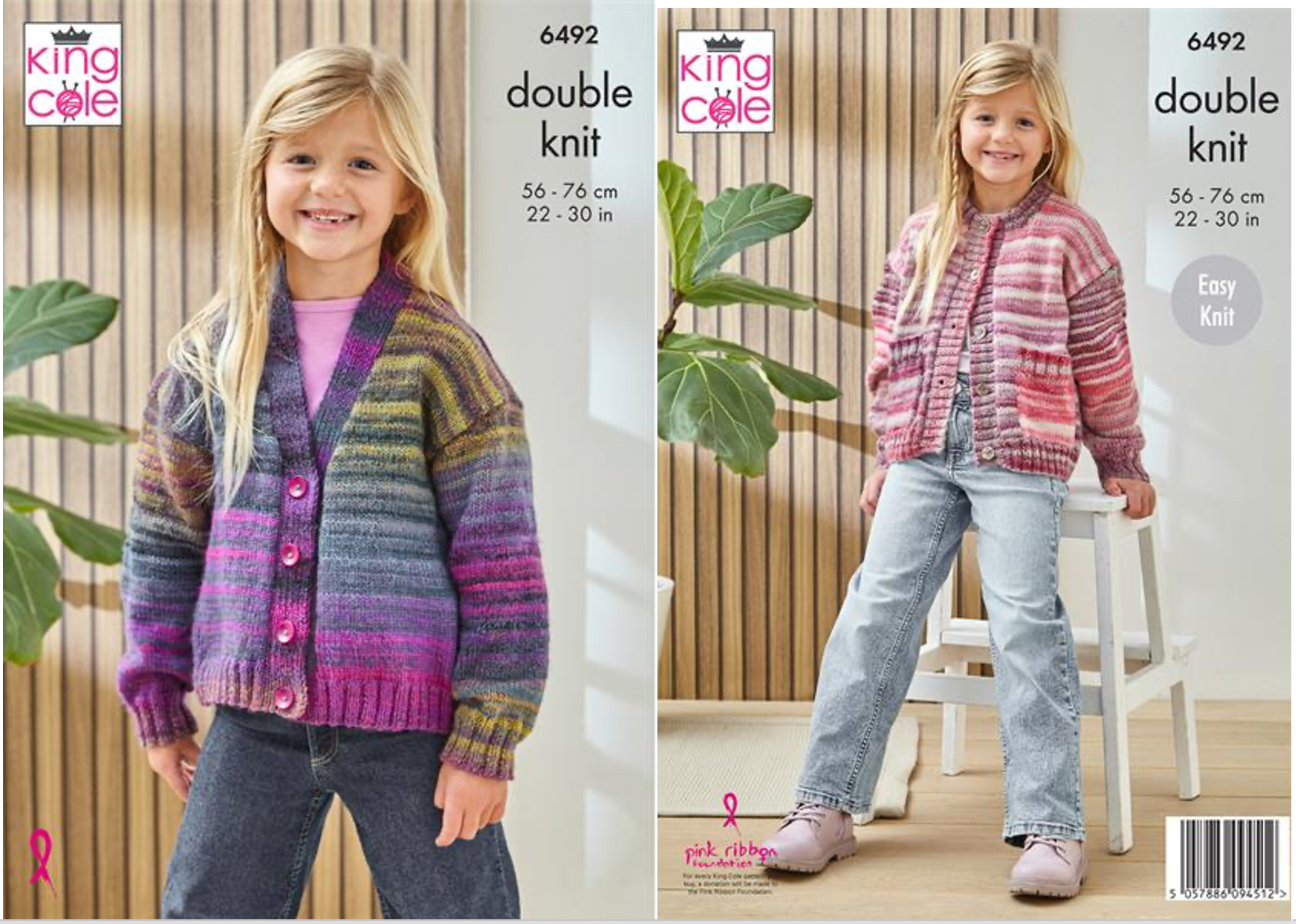 King Cole Pattern 6492 Carigans in Cottagespun DK