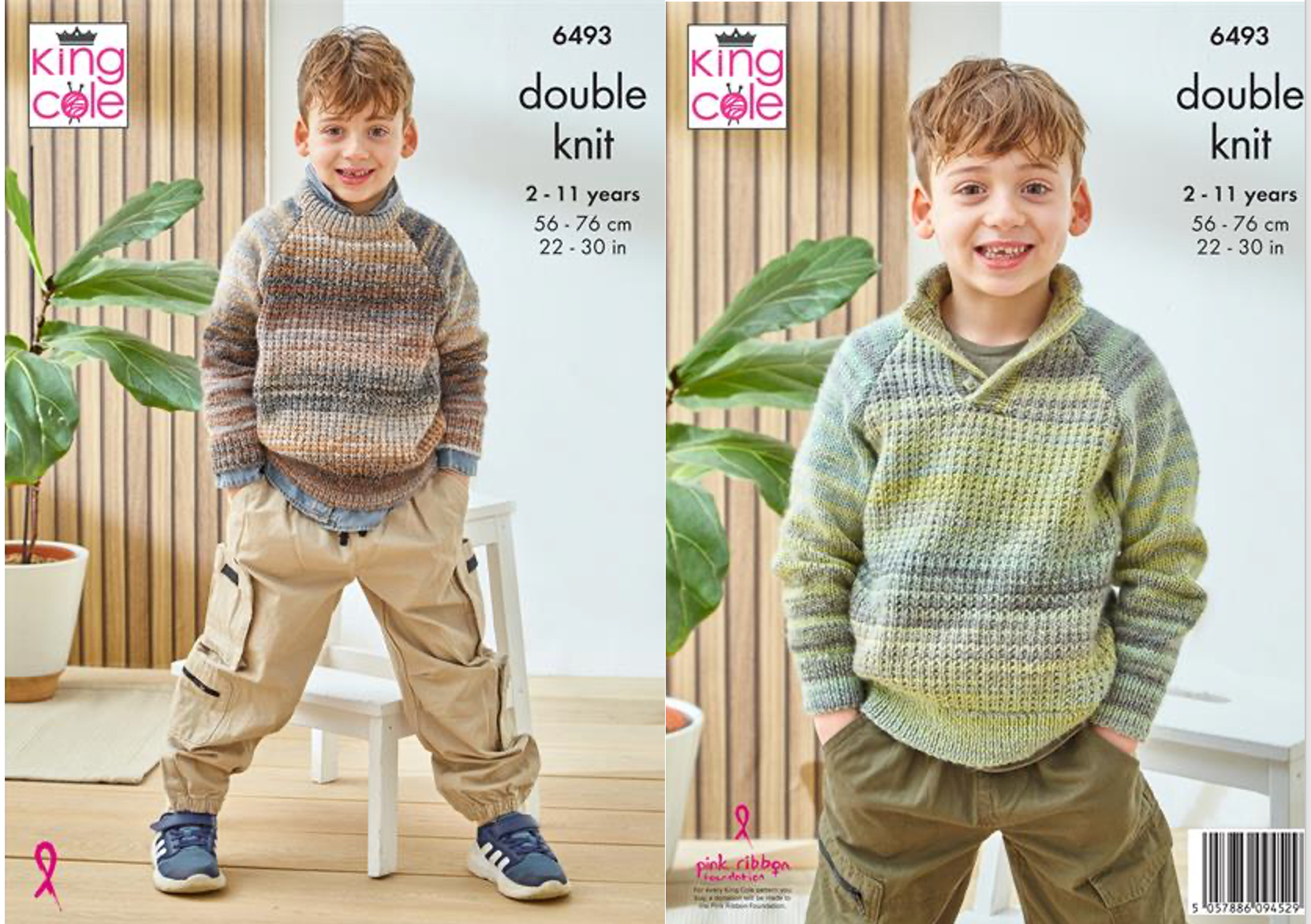 King Cole Pattern 6493 Sweaters in Cottagespun DK