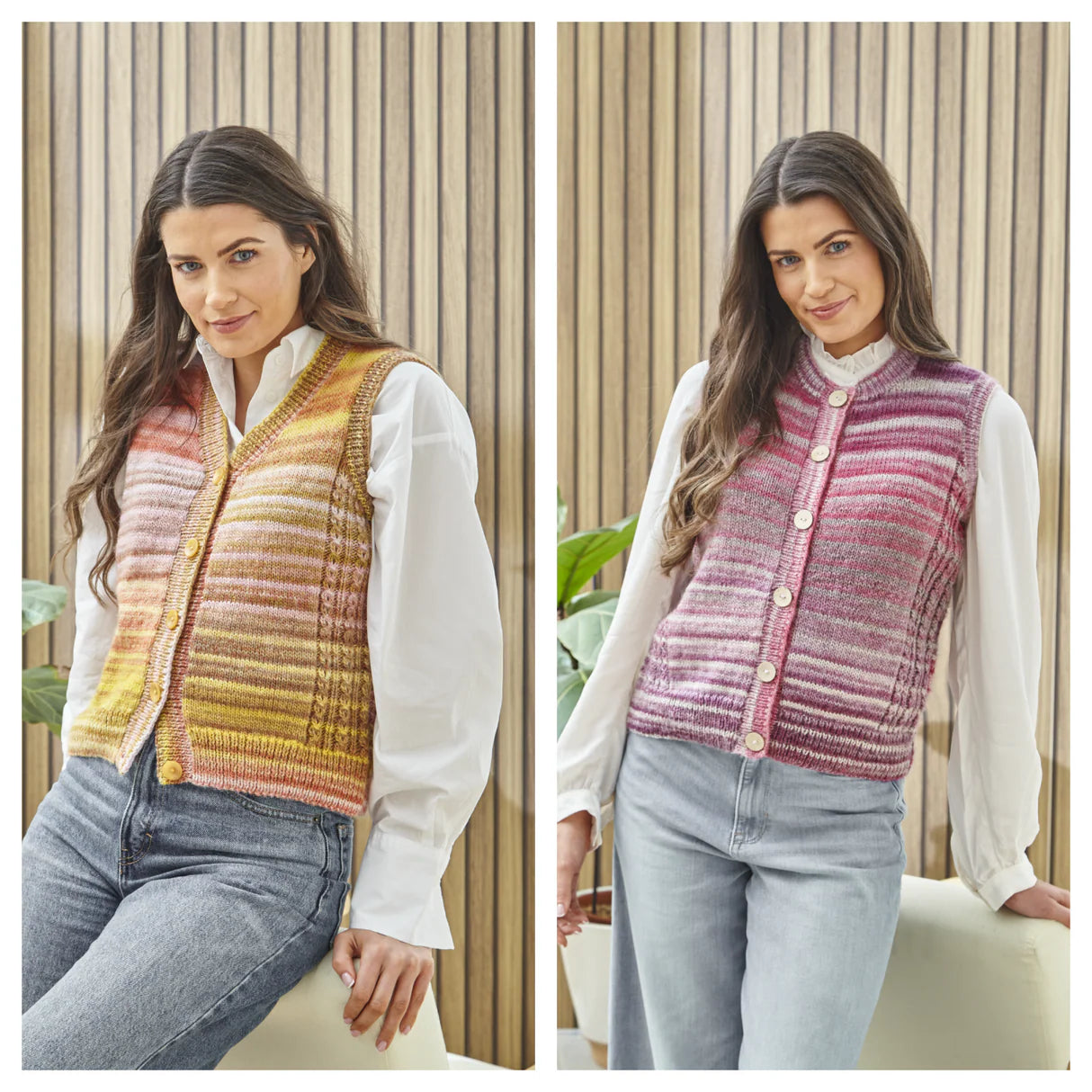 King Cole Pattern 6495 Waistcoats in Cottagespun DK