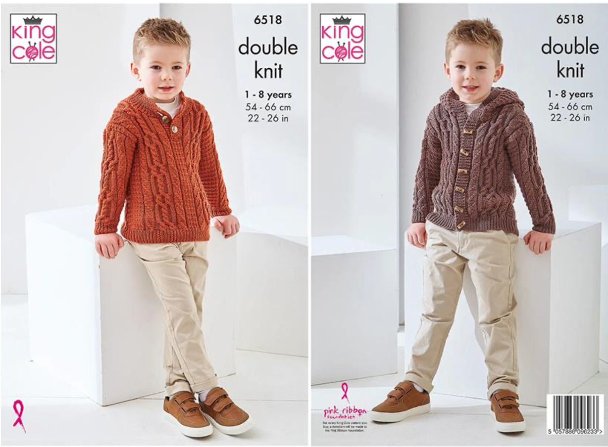 King Cole Pattern 6518 Jacket and Sweater in DK