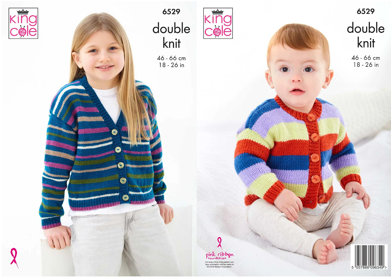 King Cole Pattern 6529 Cardigans knitted in Cherished DK