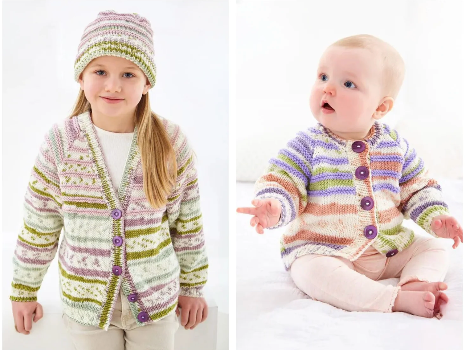 King Cole Pattern 6530 Cardigan and Hat in Cherished DK